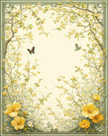 Yellow Floral Archway with Butterflies Rug