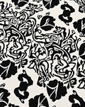 Bold Black White Floral Pattern Rug