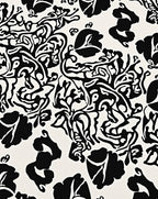 Bold Black White Floral Pattern Rug