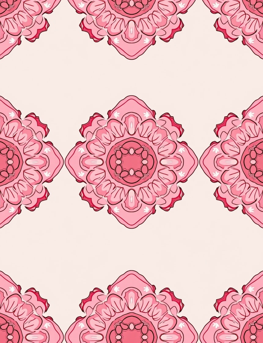 Pink Mandala Patterned Rug