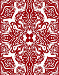 Elegant Red Floral Mandala Design Rug