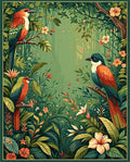 Exotic Birds Lush Jungle Flora Rug