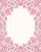 Pink Floral Symmetry Pattern Rug
