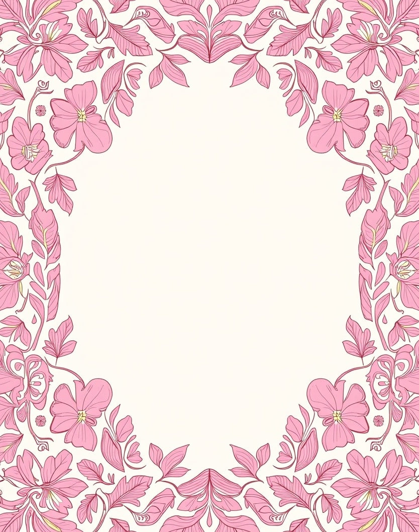 Pink Floral Symmetry Pattern Rug