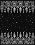 Black White Folk Art Snowflakes Rug