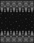 Black White Folk Art Snowflakes Rug