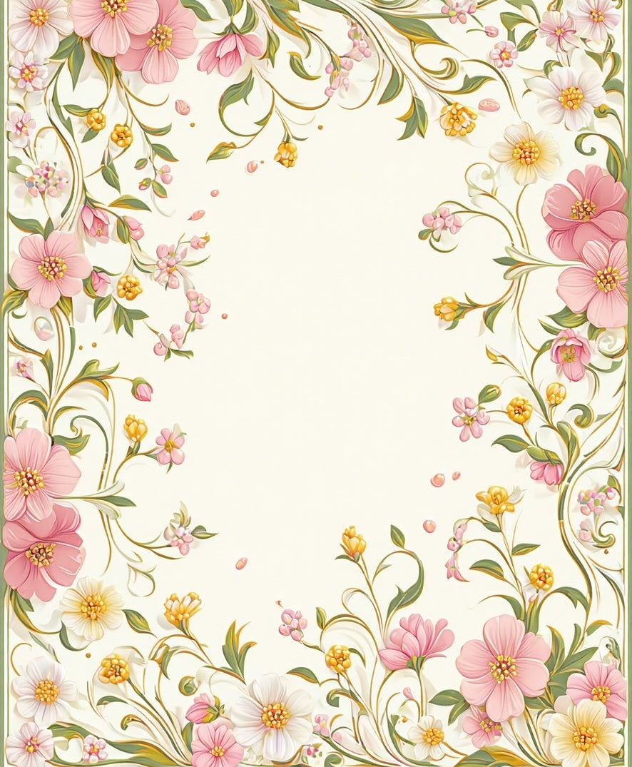 Whimsical Floral Vine Pattern Rug
