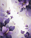 Elegant Purple Floral Art Deco Rug
