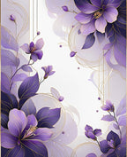 Elegant Purple Floral Art Deco Rug