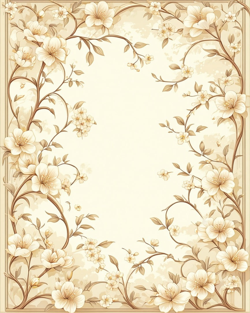 Vintage Floral Vine Patterned Rug
