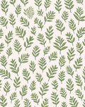 Earthy Green Leaf Pattern Rug