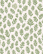 Earthy Green Leaf Pattern Rug