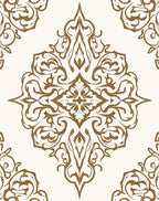 Ornate Gold Floral Arabesque Rug