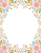 Spring Floral Border Pattern Rug