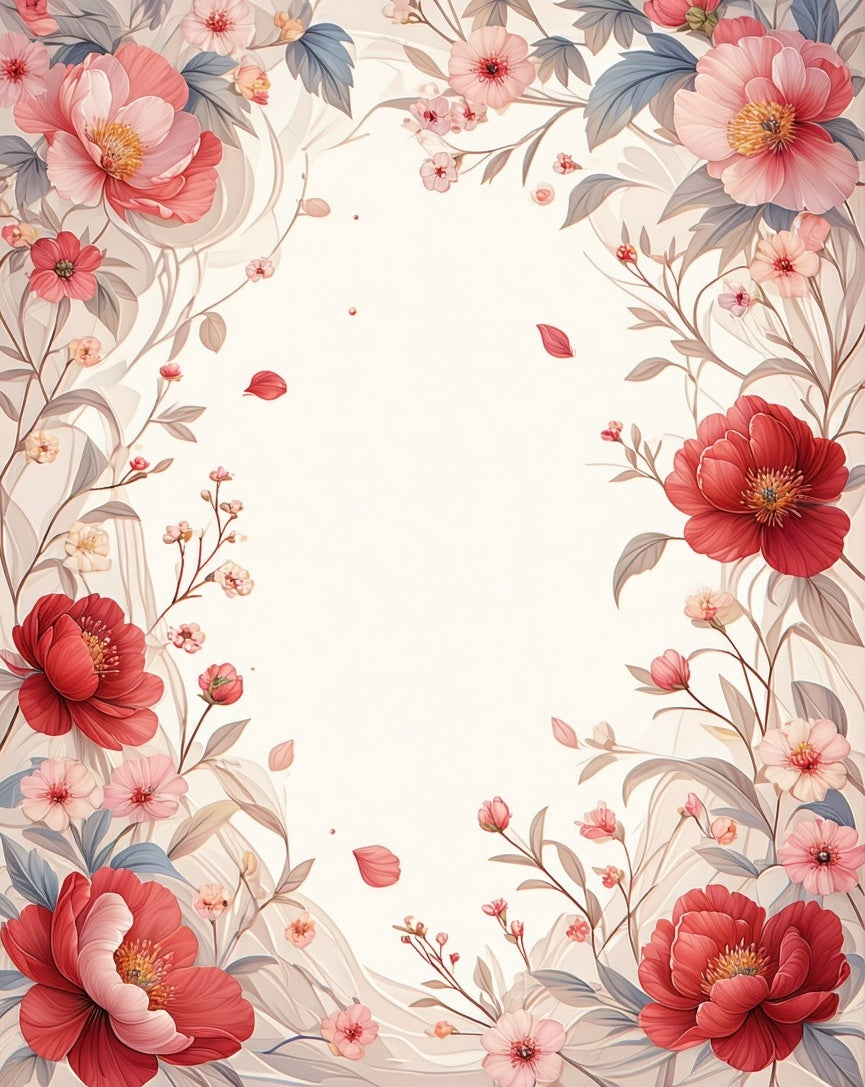 Romantic Floral Vine Pattern Rug