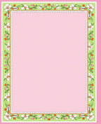 Pastel Pink Floral Vine Border Rug