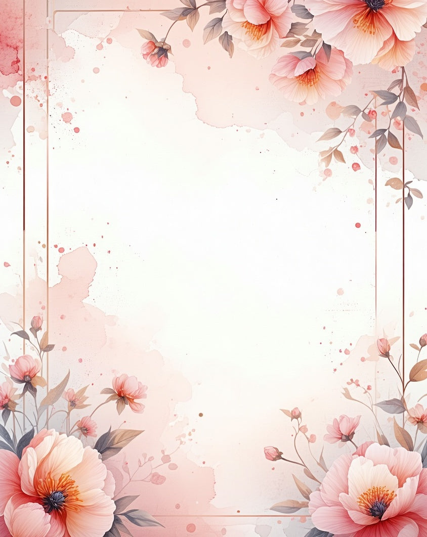 Watercolor Blossom Vine Floral Rug