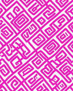 Bold Pink Geometric Line Art Pattern Rug