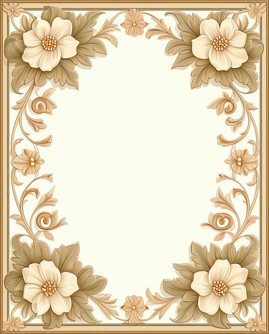 Classic Floral Scrollwork Design Rug
