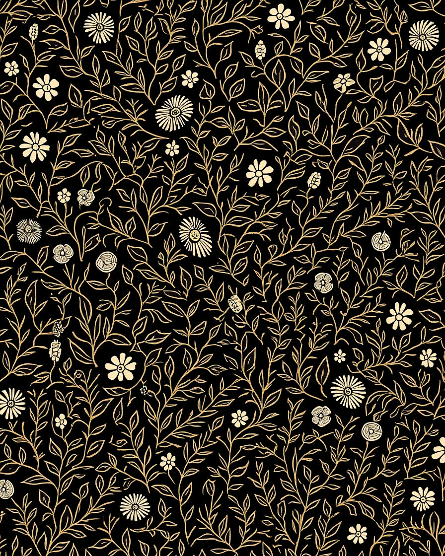 Botanical Floral Vine Pattern Rug
