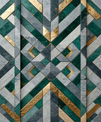 Emerald Gold Geo Blocks Rug