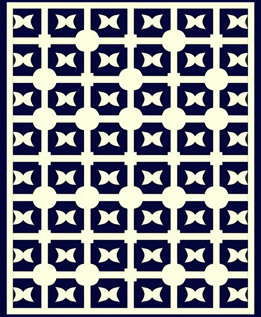 Classic Geometric Lattice Pattern Rug