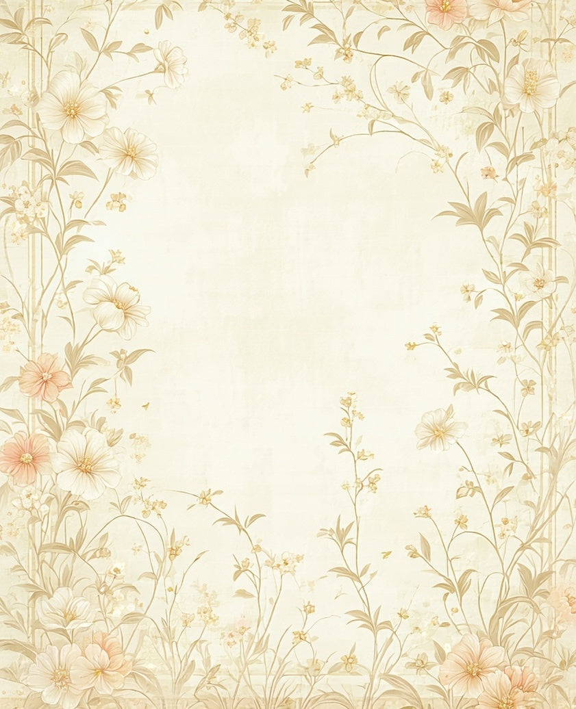 Vintage Floral Vine Botanical Garden Rug