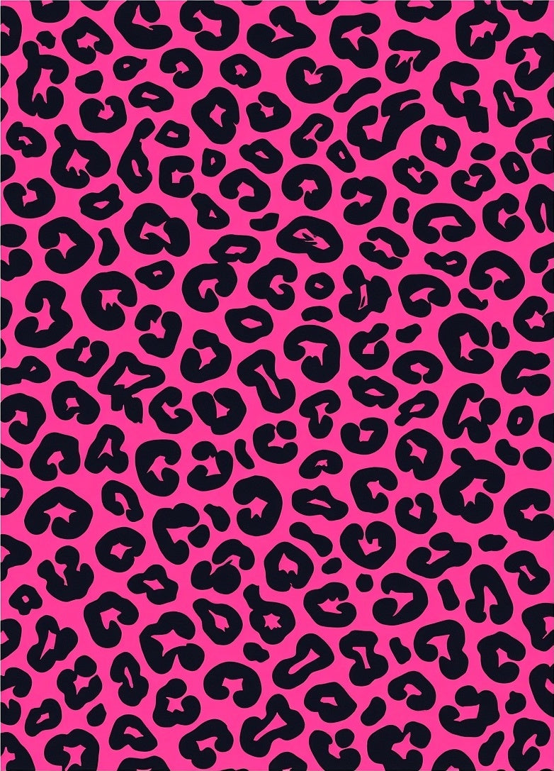 Hot Pink Black Animal Print Rug