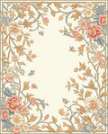 Floral Vine With Birds Design Rug