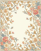 Floral Vine With Birds Design Rug