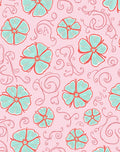 Delicate Aqua Floral Swirl Pattern Rug