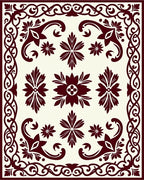 Deep Burgundy Grand Floral Scroll Rug
