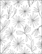 Outline Floral Botanical Pattern Rug