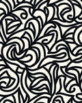Bold Black Swirls Pattern Rug