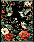 Nature Inspired Bird Floral Design Rug