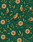 Vintage Birds And Floral Design Rug