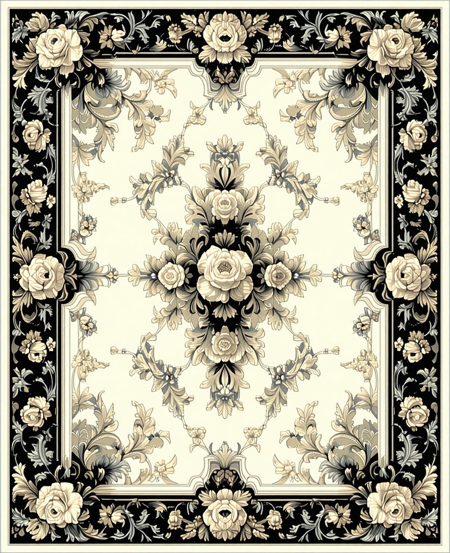 Ornate Floral Classic Design Rug