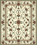 Elaborate Floral Motif Cream Rug