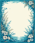 Coastal Floral Nature Inspired Design Rug