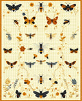 Whimsical Insect Floral Pattern Design Rug