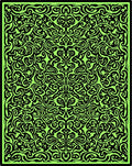 Bold Black Green Swirl Pattern Rug