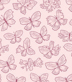 Delicate Butterfly Garden Silhouette Rug