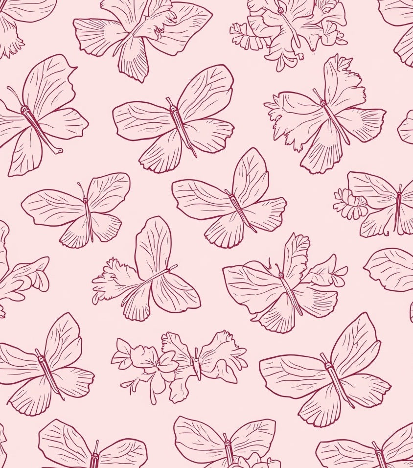 Delicate Butterfly Garden Silhouette Rug
