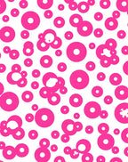 Pink Circle Scattered Playful Pattern Rug