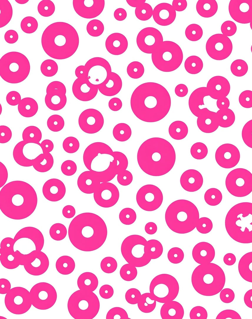 Pink Circle Scattered Playful Pattern Rug