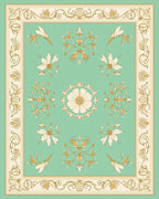 Trellis Floral Cream Gold Pattern Rug