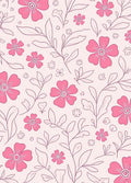 Pink Floral Outline Pattern Rug