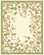 Botanical Vine With Soft Petal Flowers Rug