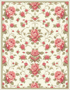 Vintage Floral Arrangement Design Rug
