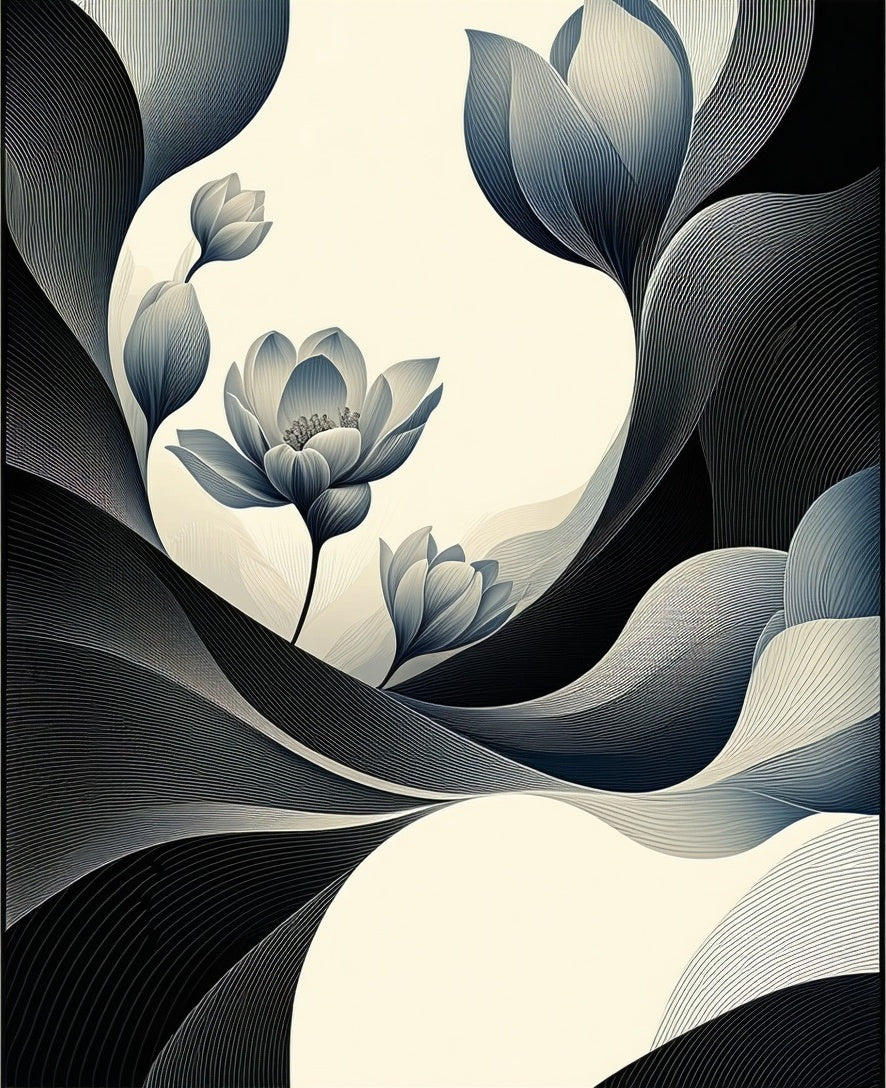 Ethereal Floral Waves Design Rug